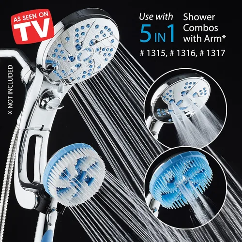 Miniatura 7 de Hotel Spa AquaCare - Juego de cabezal de cepillo para ducha de mano de hidroterapia Aquassage - Cepillo corporal de cerdas suaves, cepillo de pelo