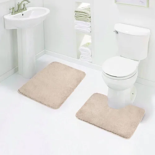 Miniatura 16 de Walensee - Juego de tapete antideslizante para baño, mullido, de suave microfibra, absorbente de agua, lavable a máquina, alfombra de felpa gruesa