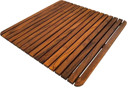 Nordic Style - Tapete de ducha y baño de teca prémium para uso en interiores y exteriores, plataforma de madera antideslizante para spa, sauna,