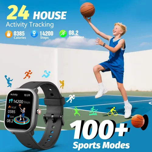 Miniatura 2 de Reloj para Niños para Niñas y Niños de 6-15 Años - Reloj Inteligente para Niños de 1.8" Rastreador de Fitness, Sin Necesidad de Teléfono, Podómetro