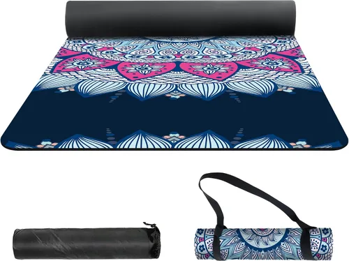 Miniatura 2 de nuveti Alfombrilla de yoga con estampado extra grueso de elastómero termoplástico antideslizante con bolsa de transporte, 72 x 24 pulgadas, extra