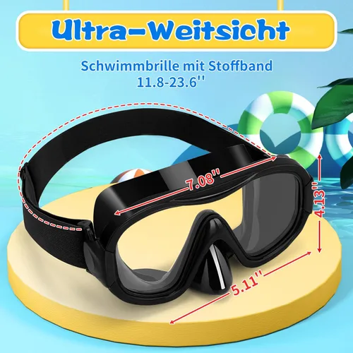 Miniatura 2 de Máscara de buceo, gafas de esnórquel antivaho profesionales, máscara de natación antifugas con correa ajustable suave y bolsa de malla, tapón