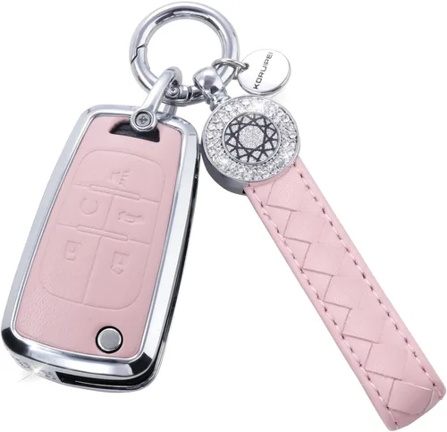Miniatura 46 de Funda para Llave Honda con Llavero, Carcasa Protectora de Cuero Genuino Rosa con Cristales Compatible con Honda Accord Civic CRV Pilot Odyssey 2022