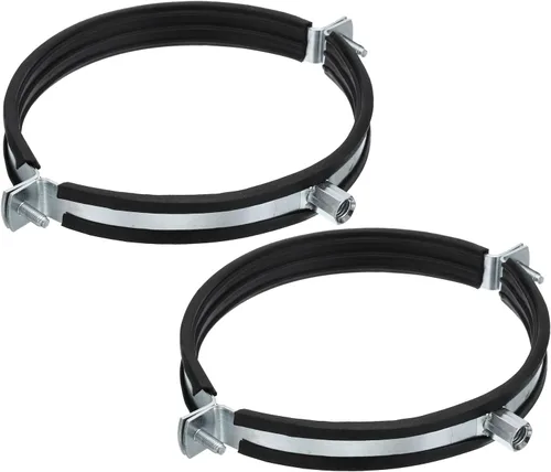 Miniatura 11 de PATIKIL Gancho de tubo de anillo dividido, 2 piezas de 2.5 pulgadas (2.559 in) de hierro chapado en zinc ajustable para montaje en pared, montaje