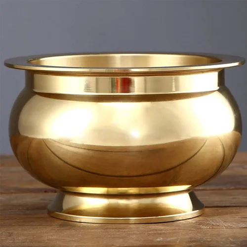 Miniatura 4 de VALICLUD Quemador de incienso de cobre, cuenco con soporte para palitos de incienso de estilo chino asiático, cono, recogedor de cenizas de incienso