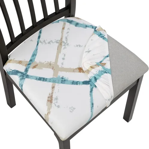 Miniatura 20 de SearchI Fundas de Asiento para Sillas de Comedor Elásticas con Estampado Juego de 6 Fundas de Asiento de Silla, Protector de Cojín de Silla Tapizada
