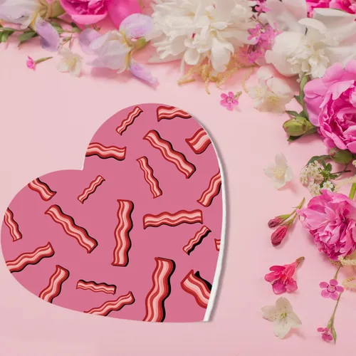 Miniatura 2 de Andaz Press Caja en forma de corazón para el día de San Valentín con tapa, divertida caja reutilizable en forma de corazón para tocino, caja de Bacon