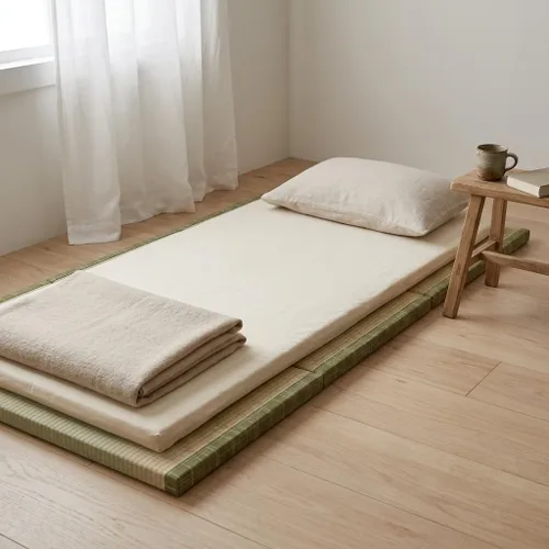 Miniatura 5 de MustMat Tatami Mat - Colchón japonés tradicional japonés, colchón de futón para piso, cama plegable de hierba rush, 35.4 x 78.7 x 1.2 pulgadas