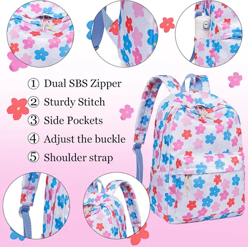 Miniatura 21 de LOIDOU Mochila para adolescentes y niñas, mochila escolar con lonchera y estuche para lápices, juego de bolsas escolares 3 en 1