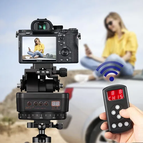 Miniatura 6 de YT-1000 Cabezal panorámico con control remoto, cabezal panorámico giratorio motorizado automático para teléfonos inteligentes/cámaras réflex