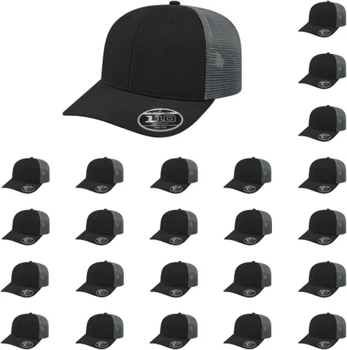 Miniatura 44 de Cap America i8502 Flexfit 110 Premium - Gorra de camionero de perfil medio con 6 paneles de malla trasera con protección UV y cierre ajustable Azul