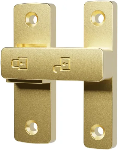 Miniatura 7 de Cerradura de Pestillo Abatible de Servicio Pesado 90/180 Grados Deslizante/Oscilante Cerradura de Pestillo de Puerta para Portón Granero Garaje Negro