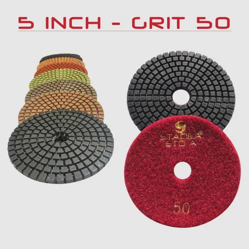 Miniatura 2 de Juego de discos pulidores de 5 pulgadas y diamante húmedo de grado prémium para pulir concreto