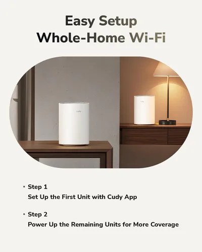 Miniatura 5 de Cudy Sistema de malla Wi-Fi de doble banda BE3600 WiFi 7, 3.6 Gbps 160 Mhz, cobertura de hasta 1000 pies cuadrados, 3 puertos Gigabit, compatible