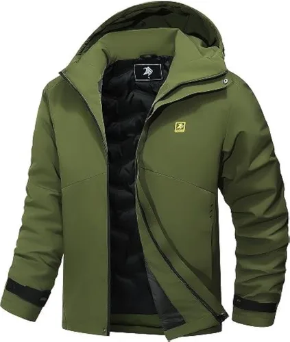 Miniatura 7 de YYCABGTI - Chaqueta de esquí impermeable para hombre, abrigo de invierno cálido, cortavientos, con capucha, ideal para la nieve y la montaña