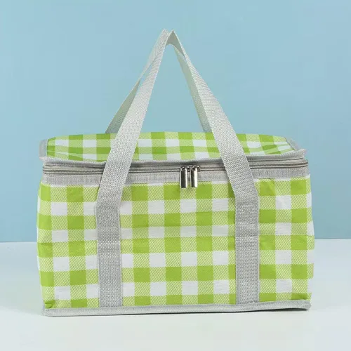 Miniatura 5 de Bolsa de picnic aislada reutilizable, bolsa de playa con cremallera superior, bolsa aislada para calor o frío, cesta de picnic plegable, picnic