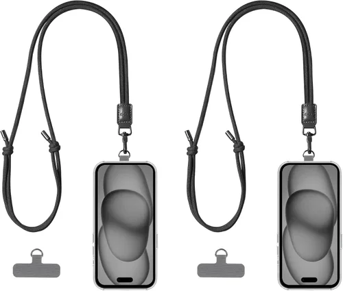 Miniatura 15 de EKAX Cordón para teléfono, 1 correa cruzada personalizable para el cuello, 1 pestaña de piel sintética extraíble, soporte manos libres para Rosa