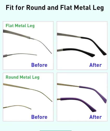Miniatura 5 de Puntas de extremo de la patilla para gafas, soporte de tubo de silicona suave antideslizante, retenedores de gafas, puntas de repuesto para patillas