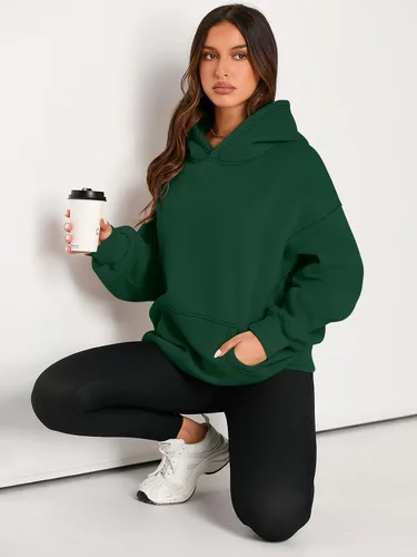 Miniatura 5 de EFAN - Sudadera con capucha para mujer - Sudadera de vellón sobredimensionada con mangas largas para otoño e invierno, ropa de moda inspirada