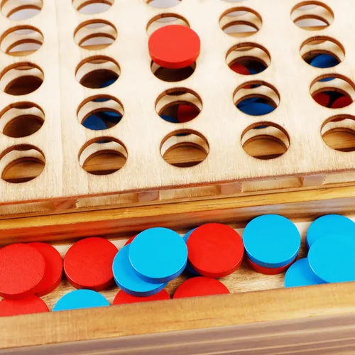 Miniatura 7 de Glintoper Set de Juego de Mesa Shut The Box y 4 en fila, Juego Clásico de Dados de Madera con Números y Alinea 4 para Niños y Familia, Decoración
