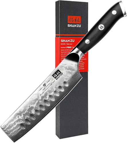 Miniatura 10 de SHAN ZU - Cuchillo de chef de 8 pulgadas de acero damasceno japonés, cuchillos de cocina profesionales, cuchillo de cocina de alta calidad de acero