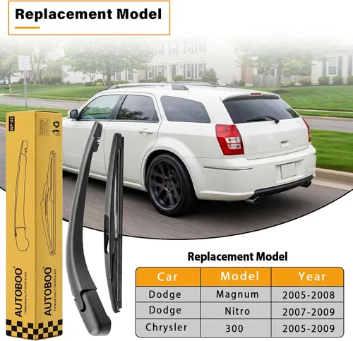 Miniatura 2 de AUTOBOO Repuesto para Dodge Magnum Nitro Chrysler 300C Juego de Brazo y Escobilla del Limpiaparabrisas Trasero 2005 2006 2007 2008 2009 -OE