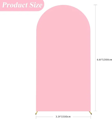 Miniatura 43 de Putros Cubierta de Arco de Boda 6 Pies Beige Spandex Ajustada Parte Superior Redonda Chiara Cubiertas de Soporte de Fondo para Decoración de Bodas