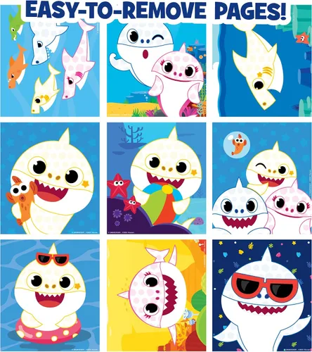 Miniatura 7 de Horizon Group USA Baby Shark Dot - Bloc de arte y marcadores, bloc de pintura de actividades encuadernadas en espiral, dabbers aptos para viajes