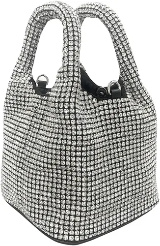 Miniatura 2 de Bolso de mano con diamantes de imitación para mujer, bolso de mano de noche para mujer, fiesta, graduación, cóctel, boda