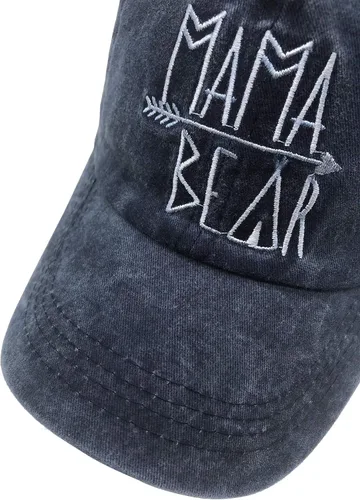Miniatura 2 de Mama Bear Ponytail Hat Vintage Washed Distressed Baseball Dad Cap for Women