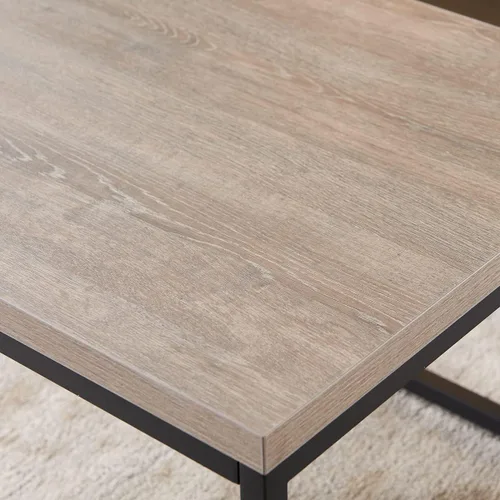 Miniatura 9 de CENSI - Mesa auxiliar/mesa auxiliar de roble lavado gris de 18 pulgadas Extra Thick 1.6" Honey-comb Wood Top, Sofa Table, Modern Industrial, Roble
