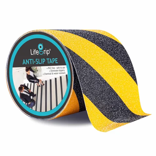 Miniatura 11 de Lifegrip - Cinta de tracción antideslizante, 4 pulgadas x 38 pies, mejor agarre, fricción, adhesivo abrasivo para escaleras, peldaños de pisada
