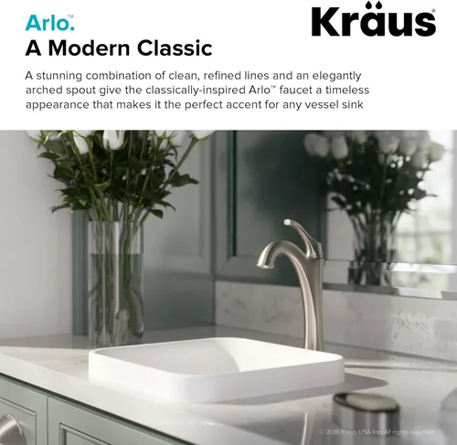 Miniatura 9 de Kraus KVF-1200SFS Arlo - Grifo de baño, acero inoxidable sin manchas Manchas libres de manchas