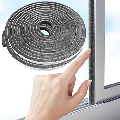 Miniatura 18 de Sello de cepillo de puerta de 33 pies, burlete de fieltro para puertas, burlete para ventanas de gabinete, bloqueador de corrientes de aire Blanco