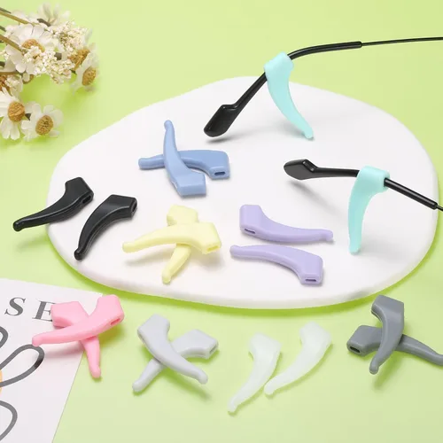 Miniatura 6 de HARFINGTON Antideslizante para gafas con agarre de oreja de silicona, gancho elástico para las orejas, retenedor de gafas, puntas de templo