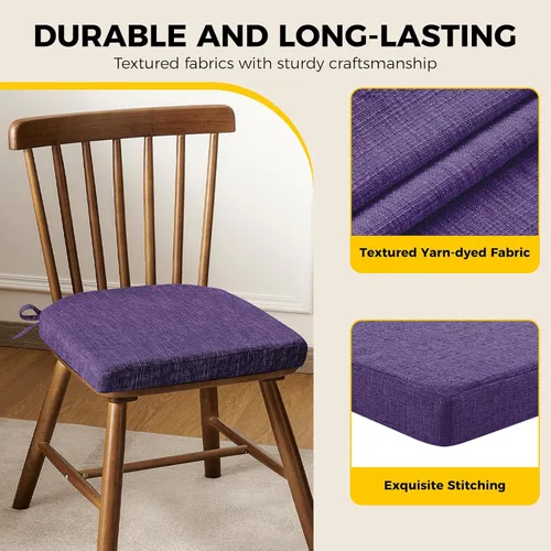 Miniatura 6 de downluxe Cojines para sillas de interior para sillas de comedor, almohadillas de espuma texturizadas suaves y cómodas para sillas de cocina