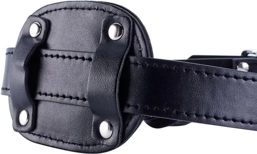 Miniatura 6 de YiFeng Consolador con cerradura Pene Boca Mordaza con bloqueo Bondage Correa de cuero en BDSM Juguete sexual para adultos (Largo)