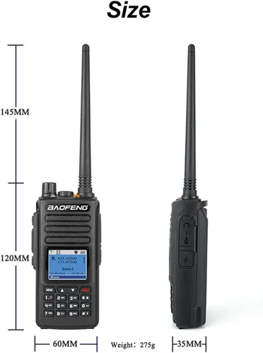 Miniatura 4 de Baofeng DM-1702 con GPS 5W Digital y Analógico Radio bidireccional Banda dual y modo dual DMR Walkie Talkie Ranura de tiempo dual Tier I y II DM1702
