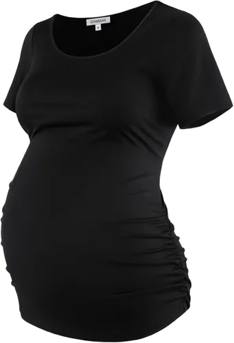 Miniatura 70 de GINKANA Blusas de maternidad de manga corta, diseño floral, fruncido, casual, para mamá, para embarazo
