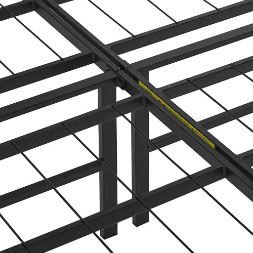 Miniatura 8 de Amazon Basics Base de cama con almacenamiento, plataforma de metal plegable, acero resistente, no necesita somier, 14 pulgadas de alto, instalación