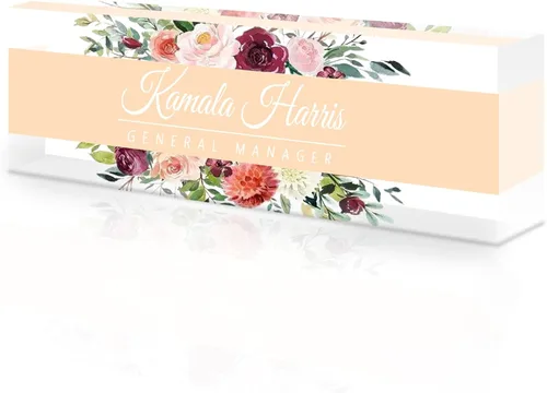 Miniatura 50 de Placa de nombre de escritorio personalizada, placa de identificación acrílica, placas de identificación personalizadas para regalos de oficina