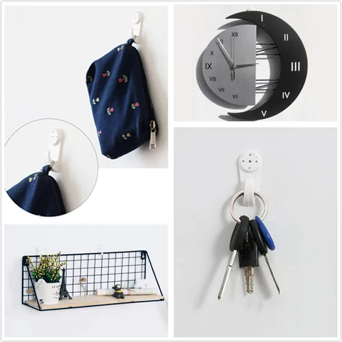 Miniatura 6 de MroMax Percha de pared dura para herrajes, sujetadores y ganchos, montaje en pared, gancho sin marcas, ganchos para marcos de fotos, 100