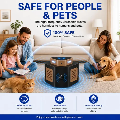 Miniatura 3 de Tirgo Repelente de ratones, enchufe ultrasónico, repelente de plagas ultrasónico para interiores, repelente ultrasónico de roedores de 360° con 4