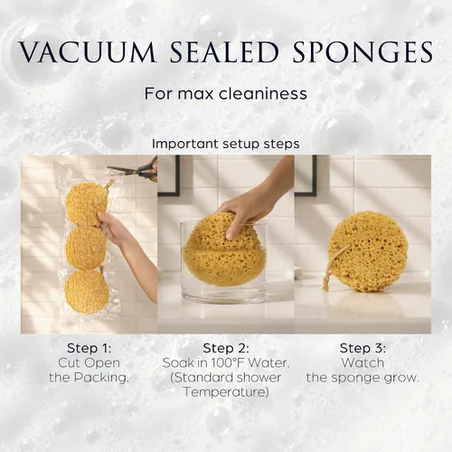 Miniatura 5 de Esponja de esponja para ducha y baño, esponja de baño con doble textura, puf de ducha para exfoliación suave y profunda, limpiador corporal de gran