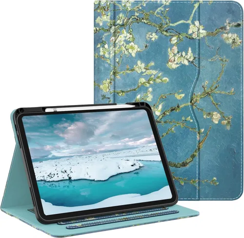 Miniatura 17 de OKP Funda para iPad de 11 pulgadas (A16) 2025 / 10ª generación 2022, para iPad 11ª/10ª de 10.9 pulgadas con funda de cuero PU de visualización Rosa