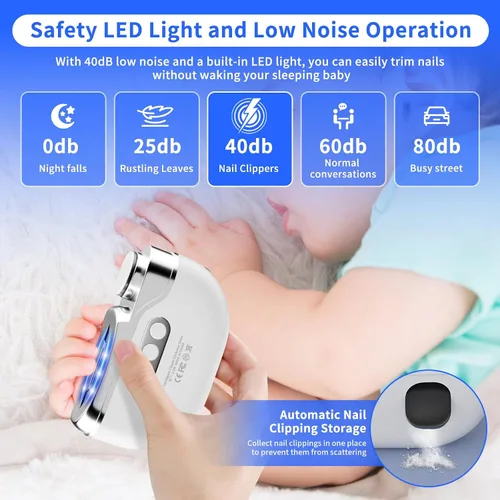Miniatura 3 de Cortaúñas eléctrico 3 en 1, 2026 mejorado sin dolor automático para uñas gruesas de las manos y los pies, 3 velocidades con LED, pulido