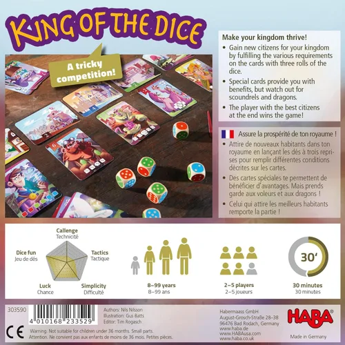 Miniatura 6 de HABA King of the Dice - Un juego de mesa de dados de habilidad y suerte complicado, perfecto para juegos familiares y juegos para niños a partir