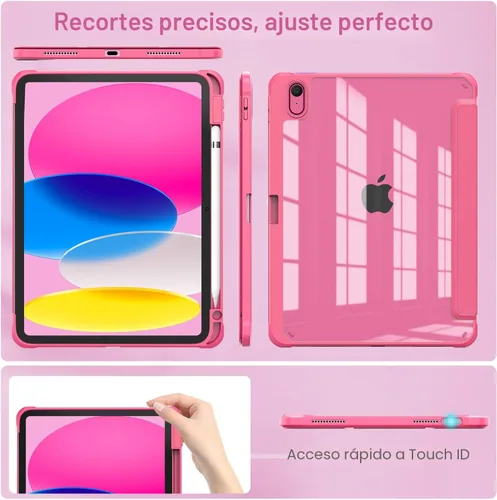 Miniatura 7 de OKP Funda para iPad de 11ª generación de 11 pulgadas (A16) 2025, para iPad de 10.9 pulgadas de 10.ª generación 2022, funda protectora delgada y Rosa