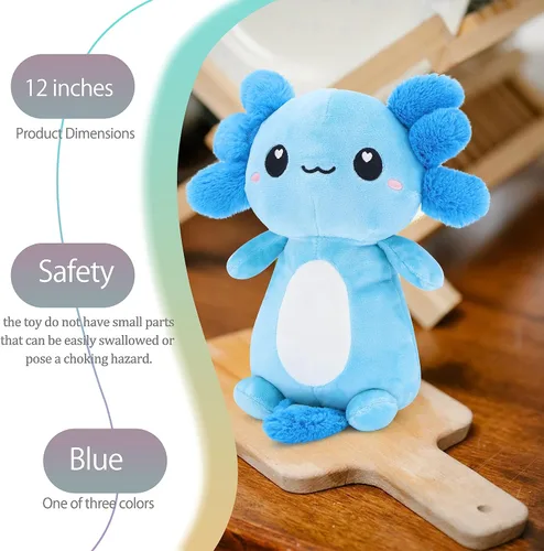 Miniatura 8 de Lindos animales de peluche de ajolote rosa, almohada de peluche suave kawaii, juguete de peluche de ajolote, regalos para decoración de niñas