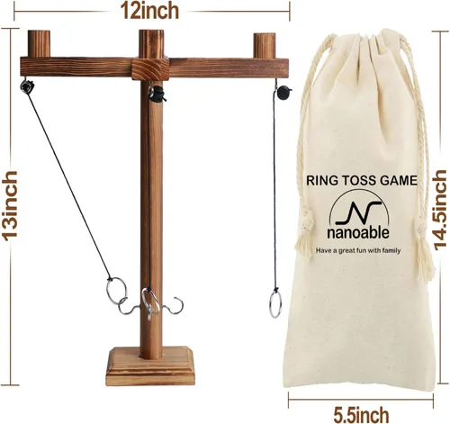 Miniatura 3 de Juegos de lanzamiento de anillos para adultos, divertido juego de gancho y anillo con bolsa de transporte, juego de fiesta para exteriores e